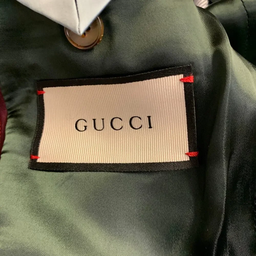 GUCCI Size 36 Regular Red Green Navy Plaid Wool Cashmere Sport Coat